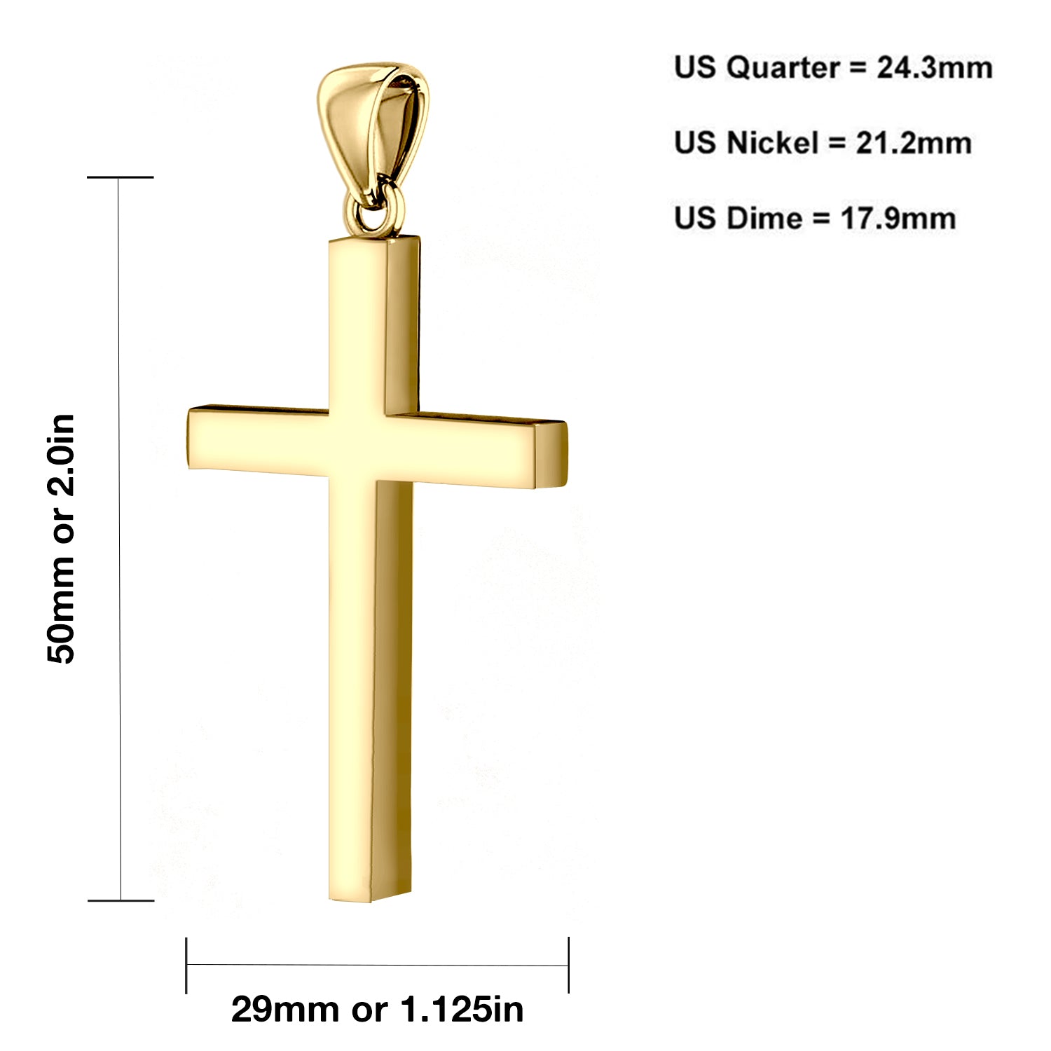 10k gold deals mens cross necklace