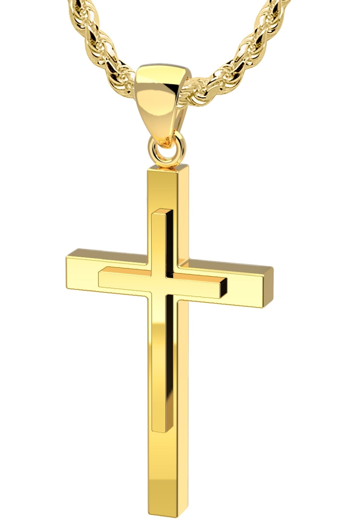 Yellow Gold 24k Gold Crucifix Necklace 24K Yellow Gold Crucifix