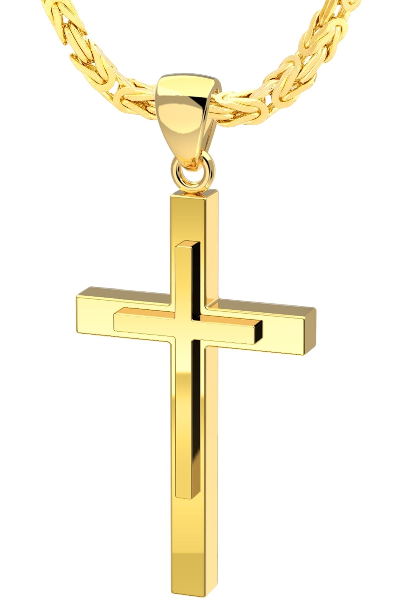 SK 916 Sparkling Cross Gold Pendant | SK Jewellery