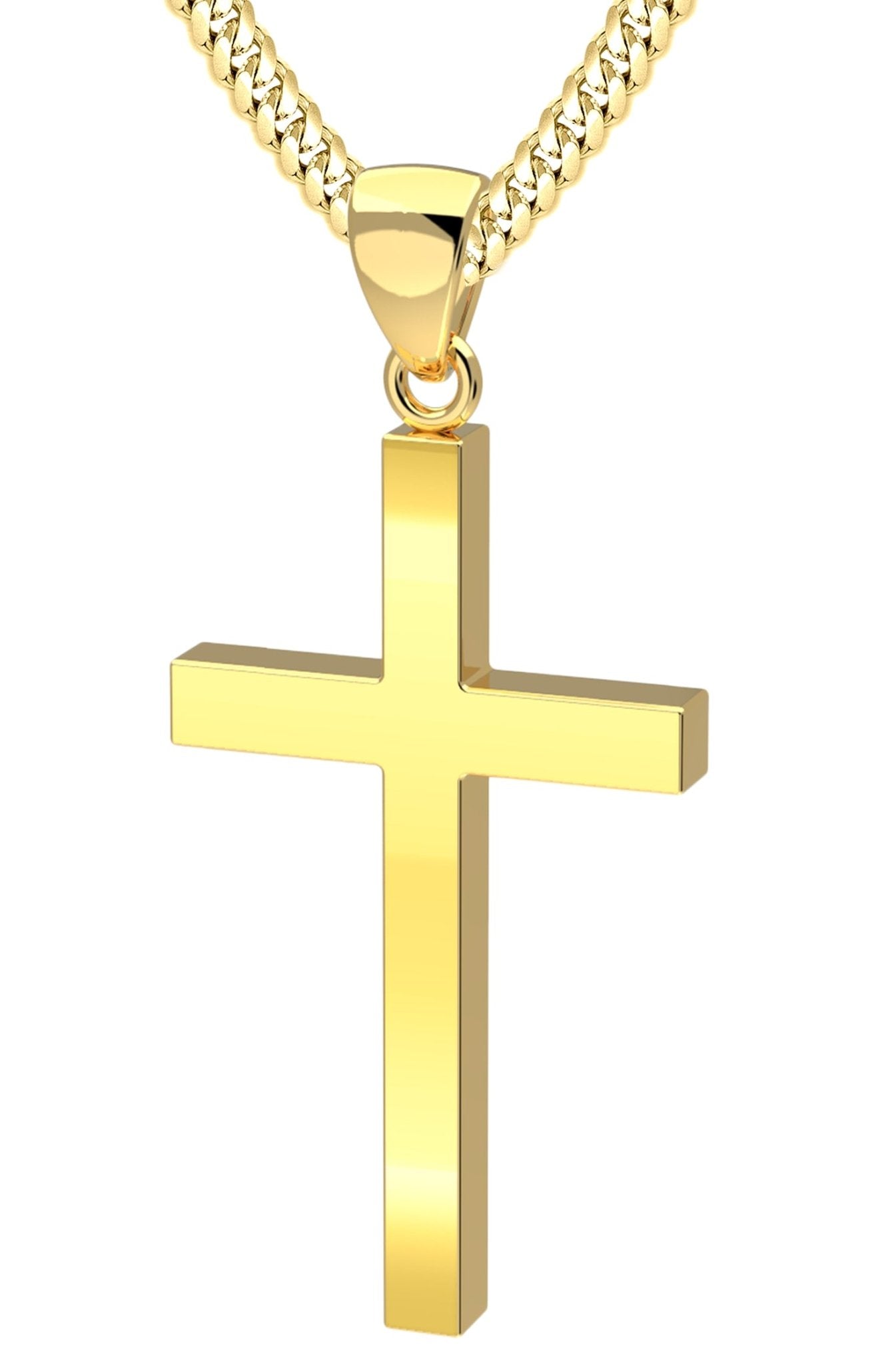 Gold pendant cross on sale necklace