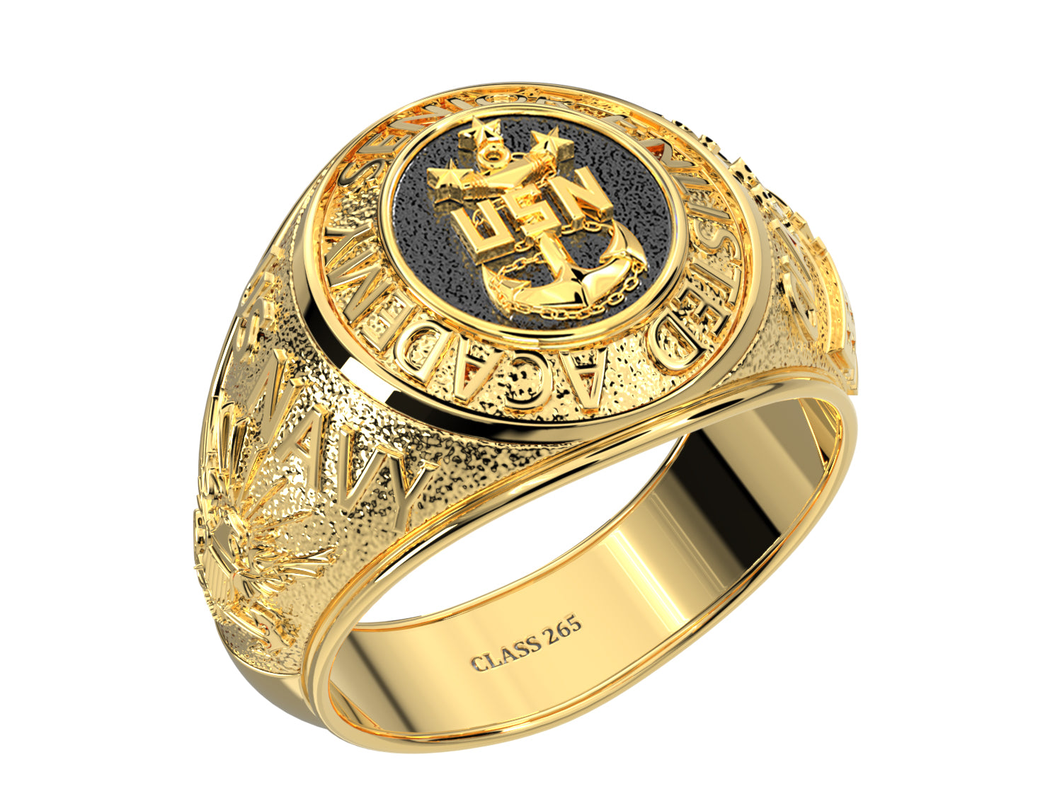 Men's or Ladies Customizable Senior Enlisted Academy Class Ring CPO1893 -  Men's / 10k Yellow Gold Polished
