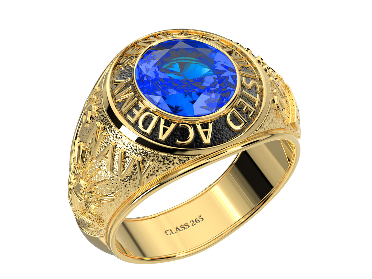 Men's or Ladies Customizable Senior Enlisted Academy Gemstone Class Ring CPO1893