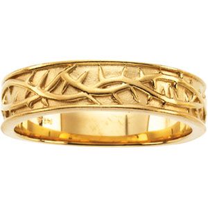 New Ladies 14k Yellow Gold Crown of Thorns Ring - US Jewels