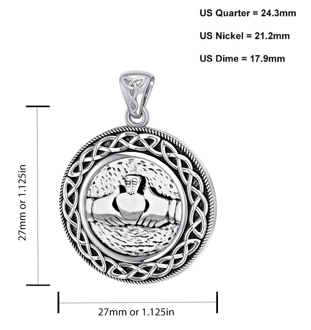 Sterling Silver Celtic DNA Claddagh Pendant – All Celtic Jewellery