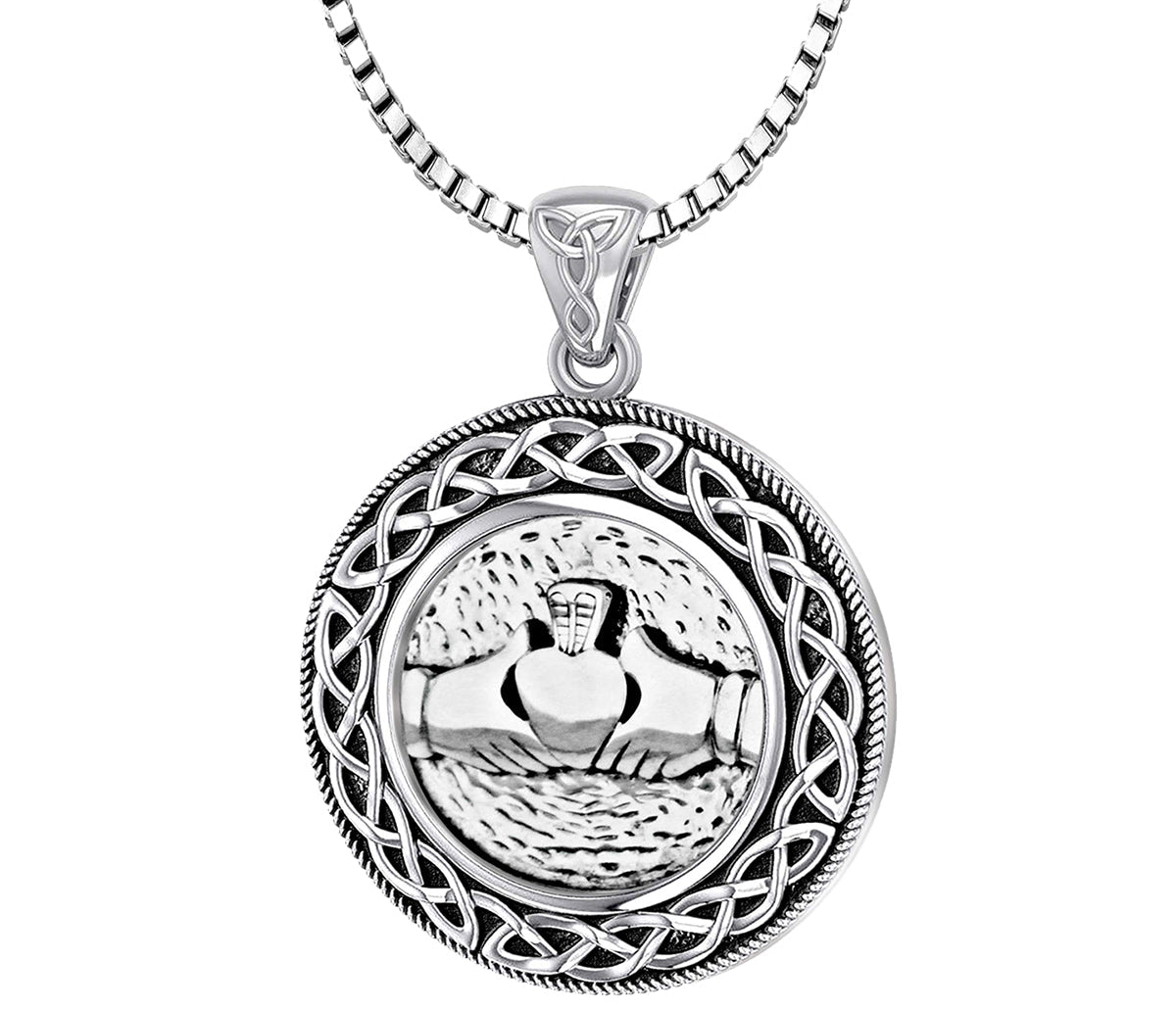 Loch Ness Sea Glass Sterling order Silver Necklace - Heart with Celtic Knot