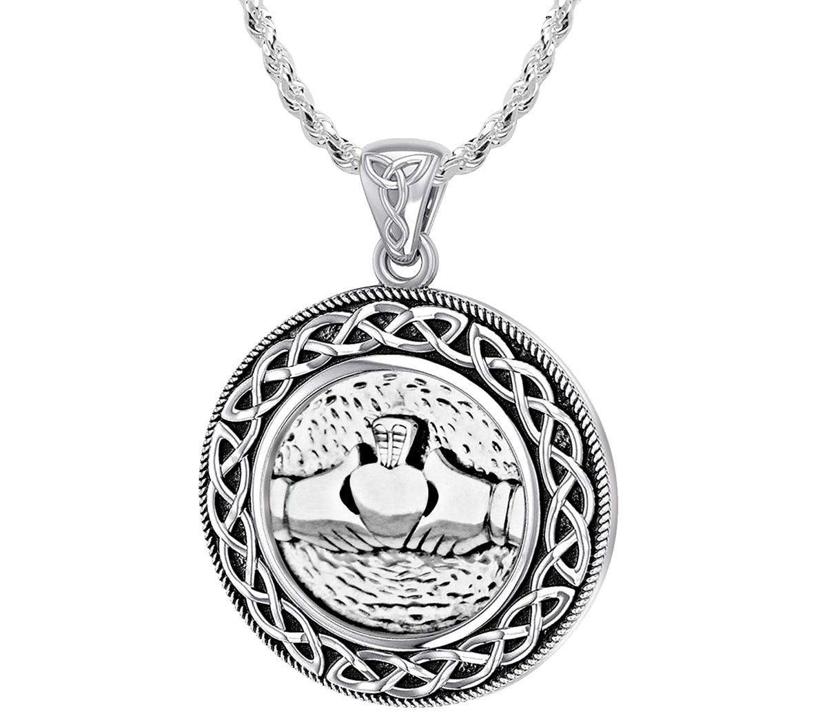 Sterling Silver Claddagh store Heart Necklace