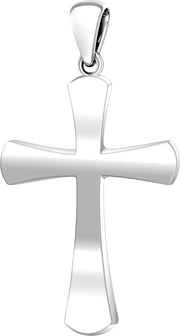 Rounded 925 Sterling Silver 29mm or 21mm in Christian Cross Pendant Necklace, 2 Sizes - US Jewels