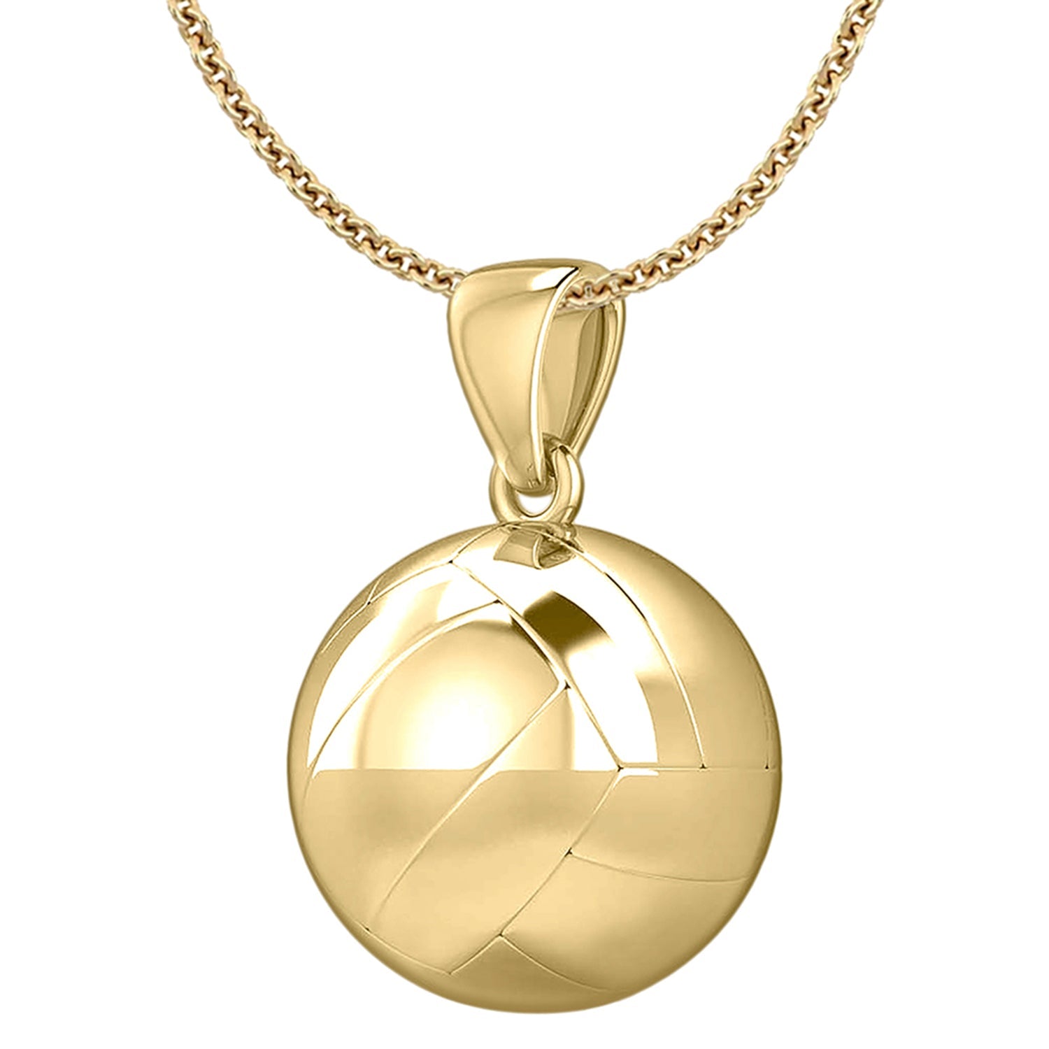 Volley Ball Necklace - Gold Necklace In 3D Design