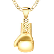 Small 14k Yellow Gold Boxing Gloves Sports Pendant Necklace, 18.5mm - US Jewels