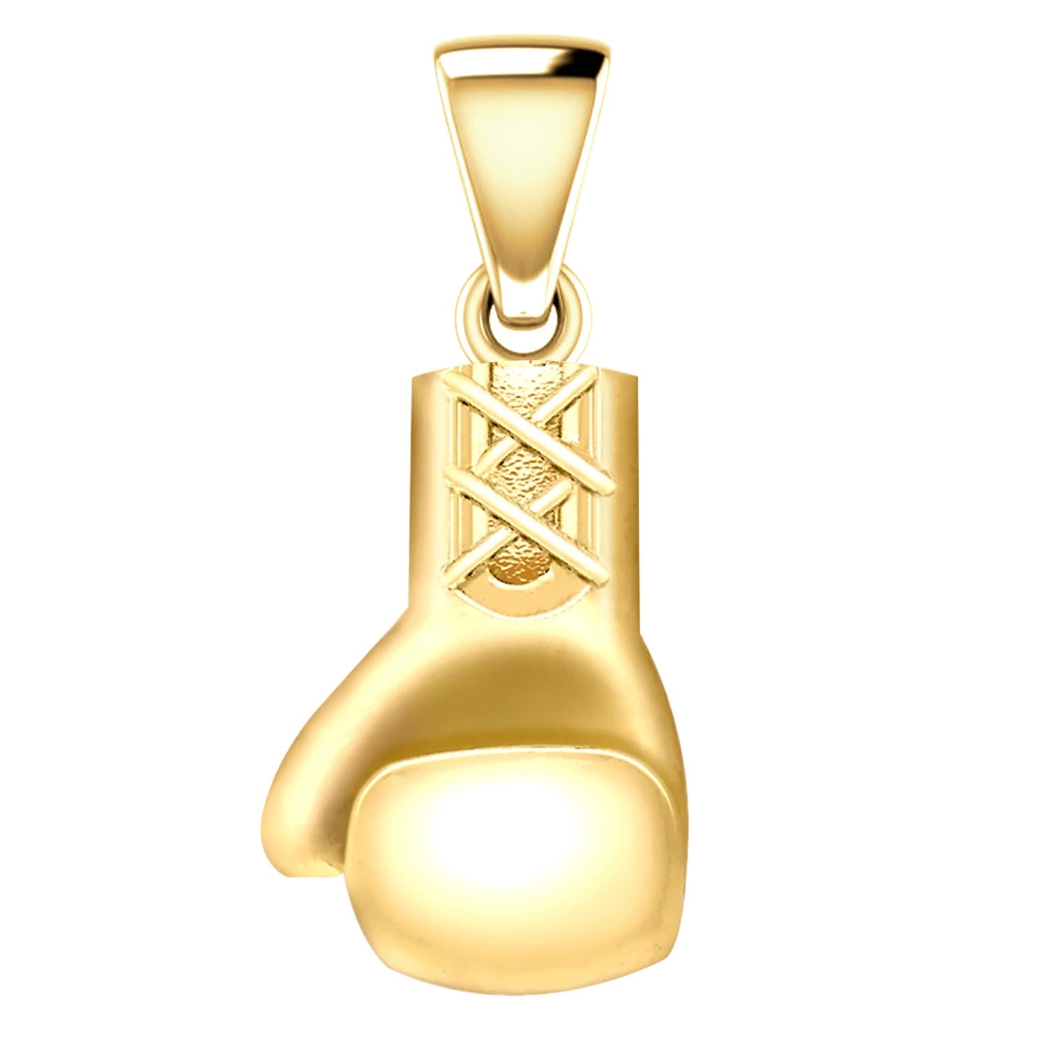 Small 14k Yellow Gold Boxing Gloves Sports Pendant Necklace, 18.5mm - US Jewels