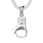 Small 925 Sterling Silver 3/4in Boxing Gloves Sports Necklace, 18.5mm - US Jewels