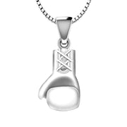 Small 925 Sterling Silver 3/4in Boxing Gloves Sports Necklace, 18.5mm - US Jewels