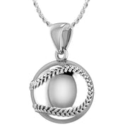 Small 925 Sterling Silver 3D Baseball Sport Ball Pendant Necklace, 13mm - US Jewels