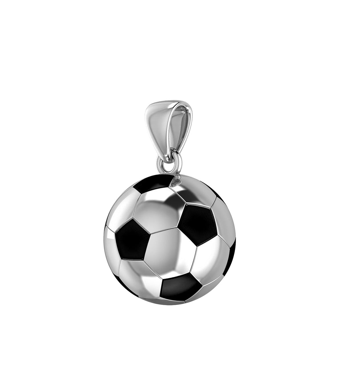 Soccer Ball Solid Charm Necklace with Moissanite Accents in Sterling Silver  | Charles & Colvard