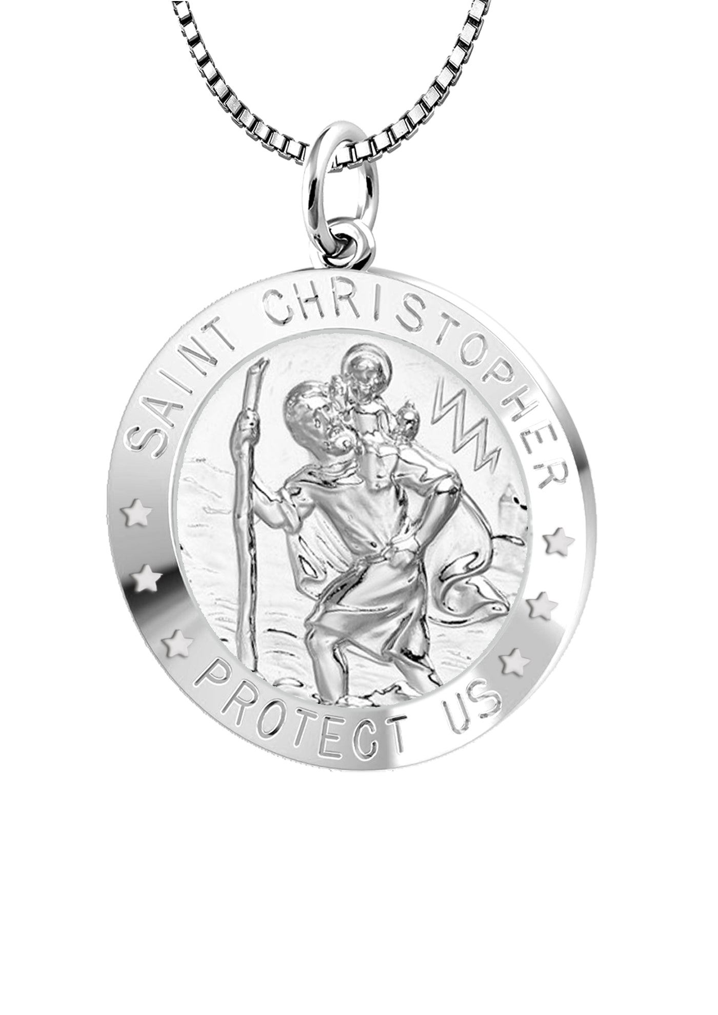 Sterling Silver St.Christopher Necklace With Engraved Initial Disc - The  Perfect Keepsake Gift