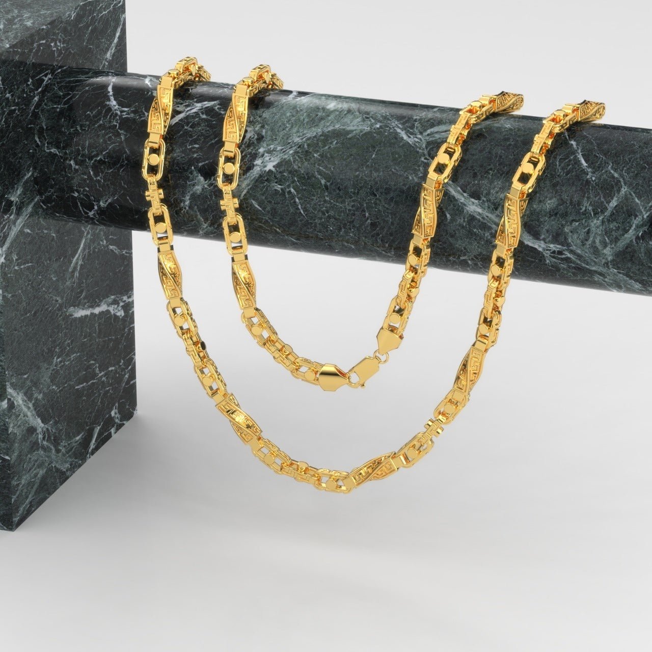 10k Yellow Gold Handmade Greek Key Link Chain Necklace | Direct Source Gold  & Diamond – Direct Source Gold & Diamond