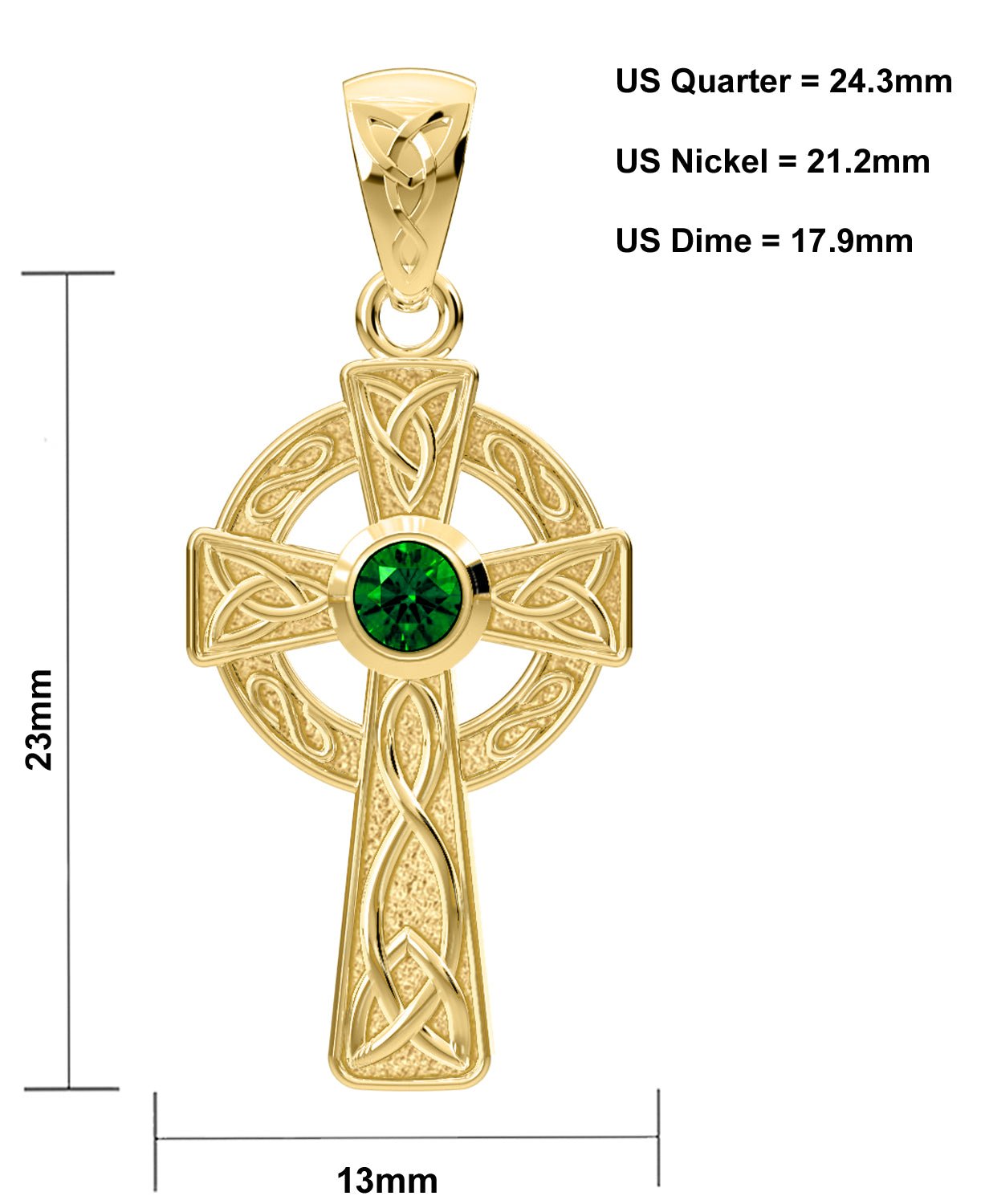 14k Yellow Gold Celtic Cross Pendant - www.ommbirligi.com