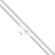 Solid 925 Sterling Silver Curb Chain Bracelet, Sizes 2.2mm - 9.5mm - US Jewels
