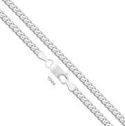 Solid 925 Sterling Silver Curb Chain Bracelet, Sizes 2.2mm - 9.5mm - US Jewels