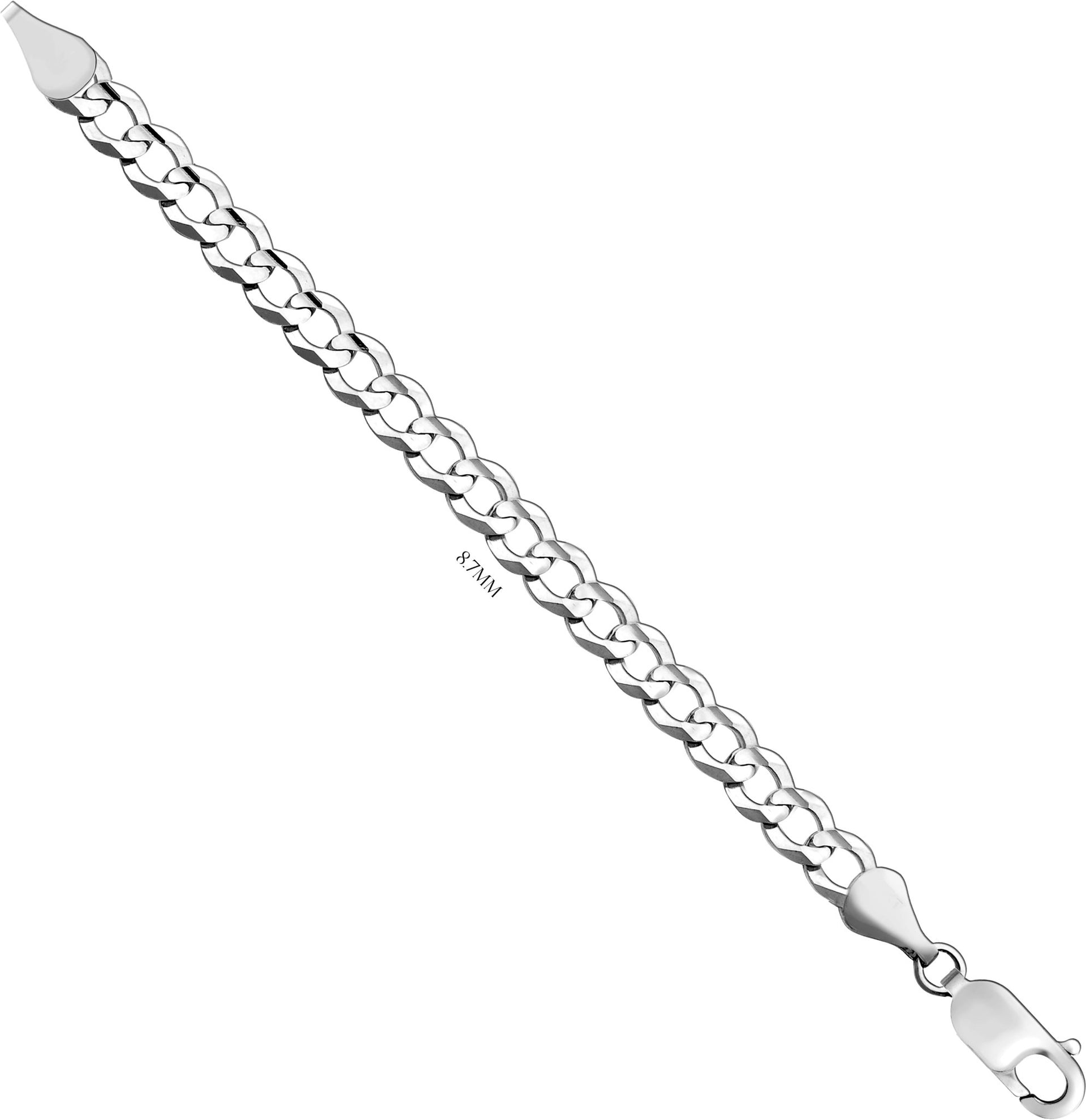 STERLING SILVER CURB LINK CHAIN NECKLACE