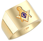 Solid Back 10k 14k Gold Masonic Blue Lodge Ring - US Jewels