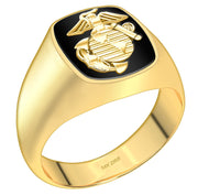 US Jewels Customizable Men's 10k or 14k Yellow And White Gold US Military Rings - US Jewels