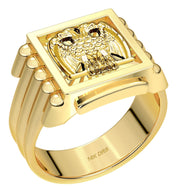 US Jewels Customizable Men's 10k or 14k Yellow Gold & White Gold Masonic Rings - US Jewels