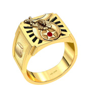 US Jewels Masonic Customizable Men's 10k or 14k Yellow Gold & White Gold Masonic Rings - US Jewels