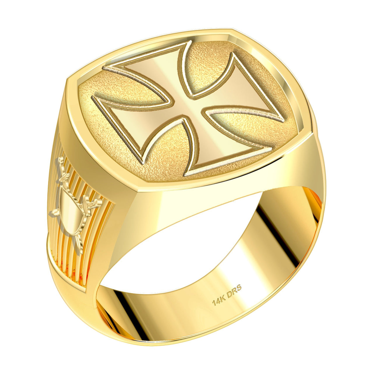 US Jewels Masonic Customizable Men's 10k or 14k Yellow Gold & White Gold Masonic Rings - US Jewels