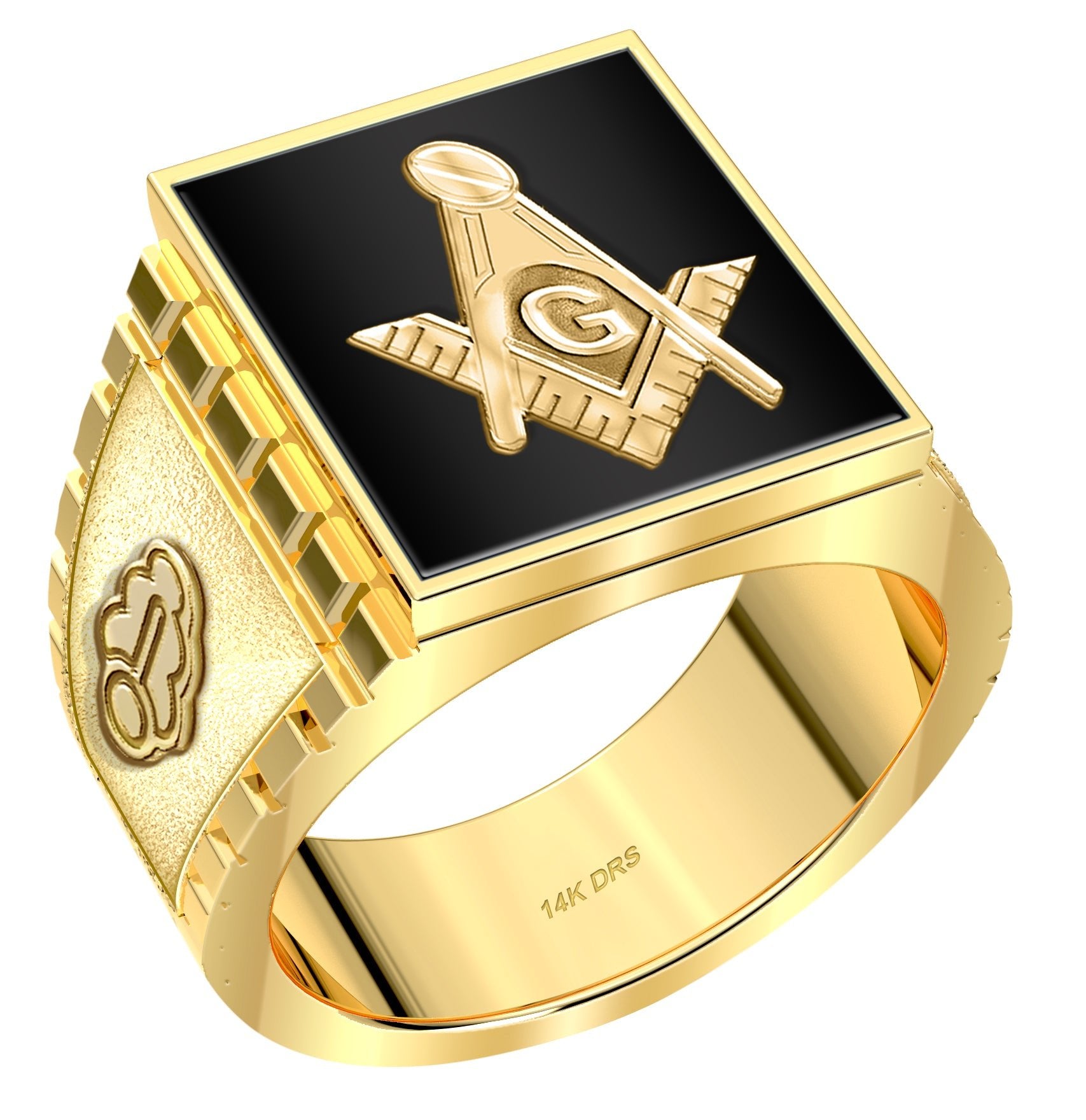 Mens gold store masonic rings