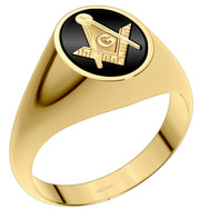 US Jewels Masonic Customizable Men's 14k or 10k Gold Solid Back Master Mason Ring - US Jewels