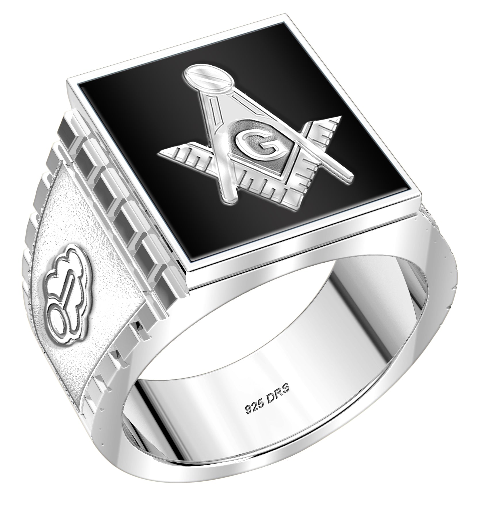 US Jewels Masonic Customizable Men's 925 Sterling Silver With 10k or 14k Gold Masonic Rings - US Jewels