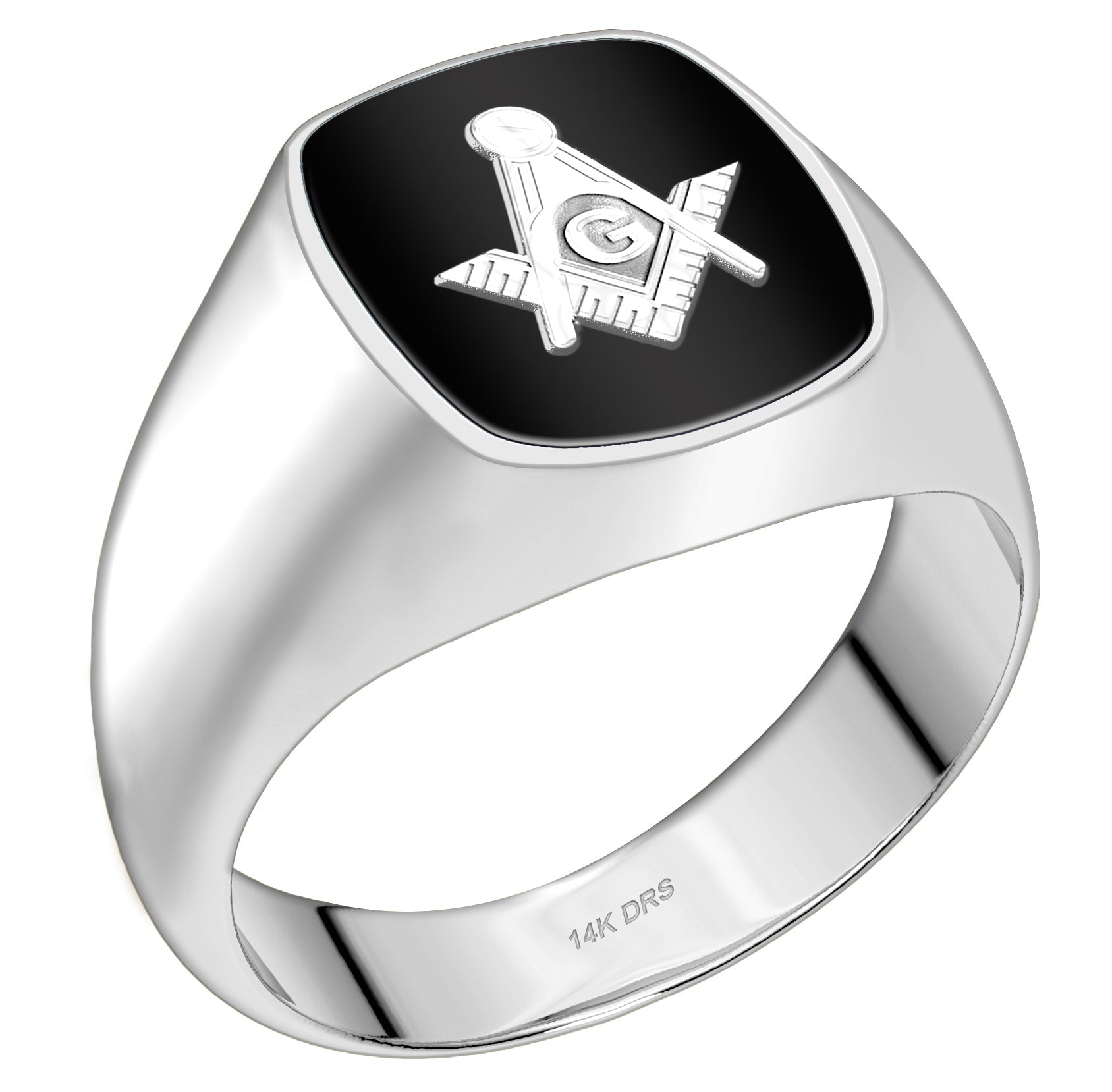 US Jewels Masonic Customizable Men's 925 Sterling Silver With 10k or 14k Yellow Gold Masonic Rings - US Jewels