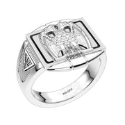 US Jewels Masonic Customizable Men's 925 Sterling Silver with Optional 10k or 14k Gold Masonic Rings - US Jewels