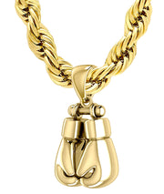XL 50mm 3D 14k Yellow Double Boxing Glove Pendant Necklace, 93g (Pendant Only)! - US Jewels
