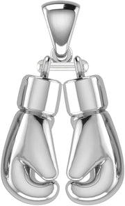 XL 50mm 3D 925 Sterling Silver Double Boxing Glove Pendant Necklace, 74g! - US Jewels